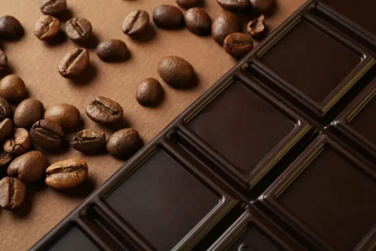 Schokoladentafel mit Kaffeebohnen als Symbol für die Lebensmittelbranche | Financipation Club